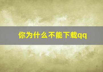 你为什么不能下载qq