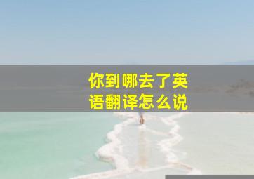 你到哪去了英语翻译怎么说