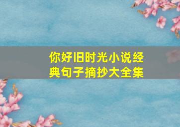 你好旧时光小说经典句子摘抄大全集