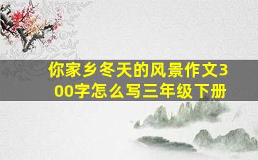 你家乡冬天的风景作文300字怎么写三年级下册