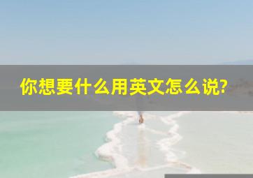 你想要什么用英文怎么说?