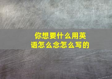 你想要什么用英语怎么念怎么写的