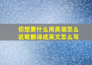 你想要什么用英语怎么说呢翻译成英文怎么写