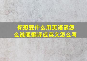 你想要什么用英语该怎么说呢翻译成英文怎么写