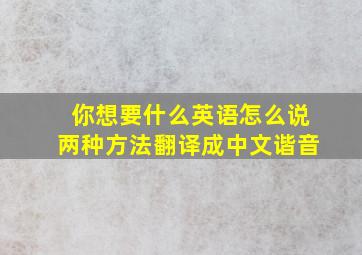 你想要什么英语怎么说两种方法翻译成中文谐音