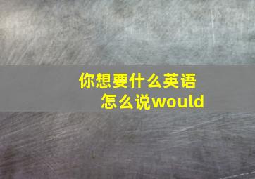 你想要什么英语怎么说would