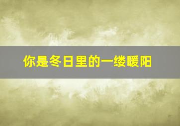 你是冬日里的一缕暖阳