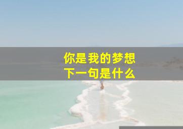 你是我的梦想下一句是什么