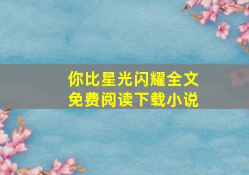 你比星光闪耀全文免费阅读下载小说