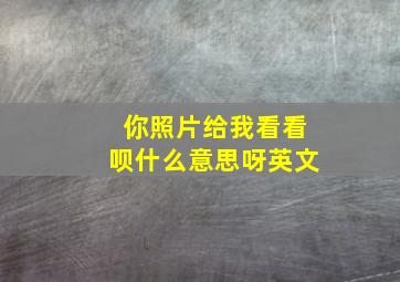 你照片给我看看呗什么意思呀英文