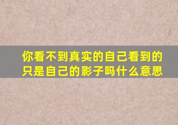 你看不到真实的自己看到的只是自己的影子吗什么意思