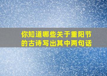 你知道哪些关于重阳节的古诗写出其中两句话