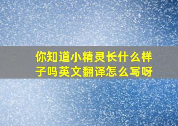 你知道小精灵长什么样子吗英文翻译怎么写呀