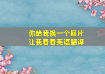 你给我换一个图片让我看看英语翻译