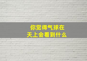 你觉得气球在天上会看到什么