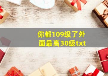 你都109级了外面最高30级txt