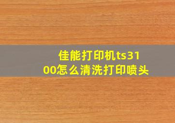 佳能打印机ts3100怎么清洗打印喷头