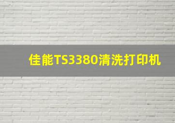 佳能TS3380清洗打印机