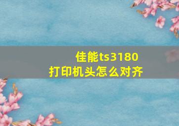 佳能ts3180打印机头怎么对齐