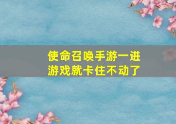 使命召唤手游一进游戏就卡住不动了