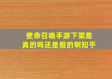 使命召唤手游下架是真的吗还是假的啊知乎