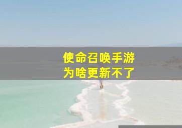 使命召唤手游为啥更新不了