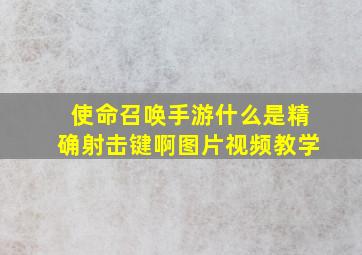 使命召唤手游什么是精确射击键啊图片视频教学