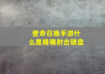 使命召唤手游什么是精确射击键盘