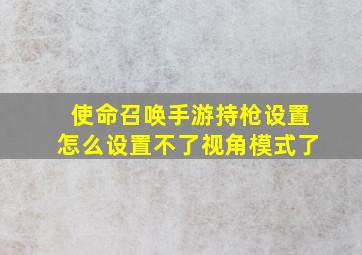 使命召唤手游持枪设置怎么设置不了视角模式了