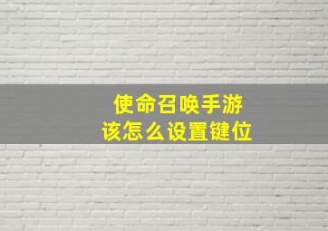 使命召唤手游该怎么设置键位