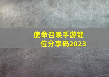 使命召唤手游键位分享码2023