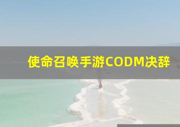 使命召唤手游CODM决辞