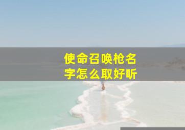 使命召唤枪名字怎么取好听