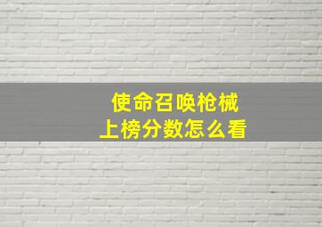 使命召唤枪械上榜分数怎么看