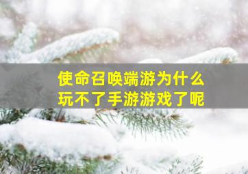 使命召唤端游为什么玩不了手游游戏了呢