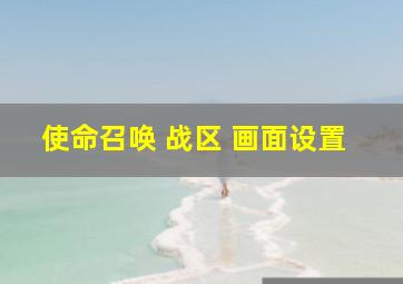 使命召唤 战区 画面设置