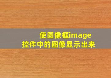 使图像框image控件中的图像显示出来