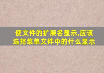 使文件的扩展名显示,应该选择菜单文件中的什么显示