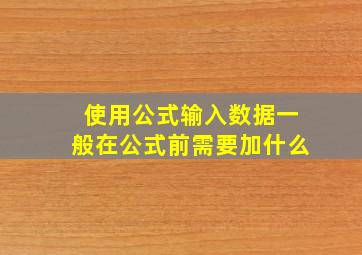 使用公式输入数据一般在公式前需要加什么