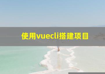 使用vuecli搭建项目