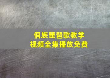 侗族琵琶歌教学视频全集播放免费