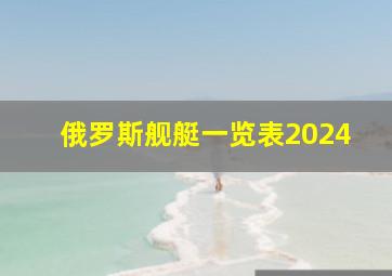 俄罗斯舰艇一览表2024