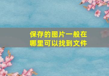 保存的图片一般在哪里可以找到文件