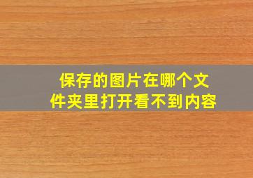 保存的图片在哪个文件夹里打开看不到内容