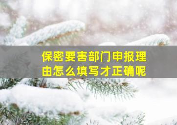 保密要害部门申报理由怎么填写才正确呢