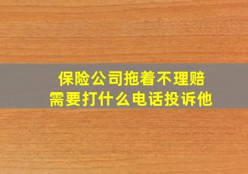 保险公司拖着不理赔需要打什么电话投诉他