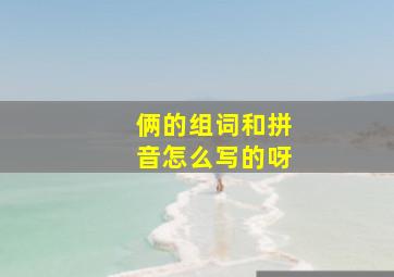 俩的组词和拼音怎么写的呀