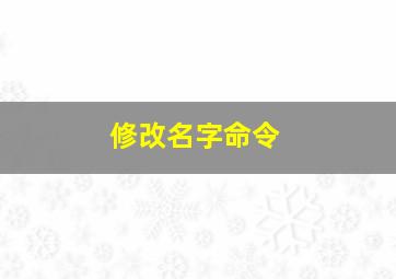 修改名字命令