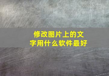 修改图片上的文字用什么软件最好