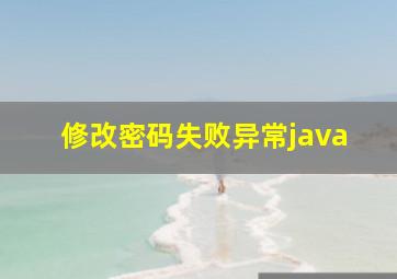 修改密码失败异常java